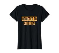 Divertido Adicto A Canarias Camiseta gráfica económica, Mujer, Negro, L