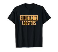 Divertido Adicto a Las Langostas Camiseta gráfica económica, Hombre, Negro, S