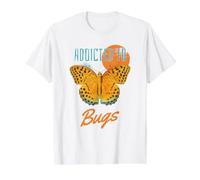 Divertido Adicto a los Insectos Mariposa Naranja Amantes de Insectos Camiseta gráfica económica, Hombre, Blanco, M