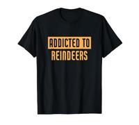 Divertido Adicto a los Renos Camiseta gráfica económica, Hombre, Negro, XL