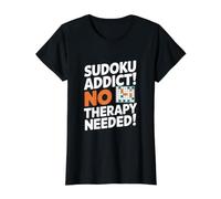 Divertido Adicto al Sudoku - Sudoku Lover Camiseta gráfica económica, Mujer, Negro, S