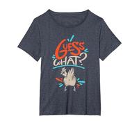 Divertido Adivina Lo Culo De Pollo Camiseta, Mujer Tallas Grandes, Azul Jaspeado, 6XL Grande