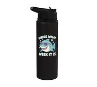 Divertido Adivina qué semana es Shark Joke Lover Ocean Wildlife Stainless Steel Insulated Water Bottle