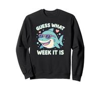Divertido Adivina qué Semana es Shark Joke Lover Ocean Wildlife Sudadera