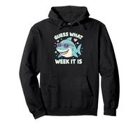 Divertido Adivina qué Semana es Shark Joke Lover Ocean Wildlife Sudadera con Capucha