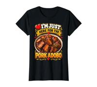 Divertido Adobo de Cerdo Pinoy Estoy aquí para la Comida Filipina Camiseta gráfica económica, Mujer, Negro, S
