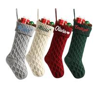 Divertido adorno de calcetín de Navidad de 45,72 cm con nombres bordados personalizados, nombre personalizado bordado de 18 pulgadas, calcetín de Navidad grande para chimenea, vacaciones, familia