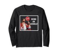 Divertido Adulto Jesucristo Stop God Be Nice Iglesia Cristiano Manga Larga
