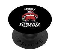 Divertido Adulto Navidad Travieso Santa MerryKissMyAss PopSockets PopGrip Adhesivo