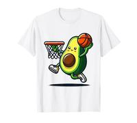 Divertido aguacate jugador de baloncesto Dunking Hoop Shot Niños Niños Camiseta