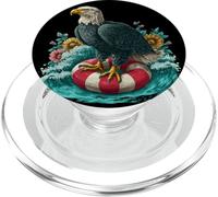 Divertido águila con Anillo de Piscina para los Amantes de Las Fiestas PopSockets PopGrip para MagSafe