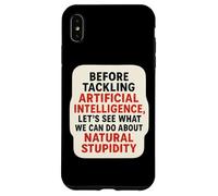 Divertido AI Broma Inteligencia Artificial Estupidez Natural Diversión Carcasa para iPhone XS MAX