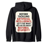 Divertido AI Broma Inteligencia Artificial Estupidez Natural Diversión Sudadera con Capucha