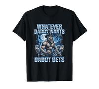 Divertido Alfa Lobo Meme Parpadea Si Me Quieres Bootleg Camiseta gráfica económica, Hombre, Negro, M