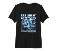 Divertido Alfa Lobo Meme Parpadea Si Me Quieres Bootleg Camiseta Premium