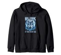 Divertido Alfa Lobo Meme Parpadea Si Me Quieres Bootleg Sudadera con Capucha