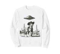 Divertido Alien UFO Cowboy Horse Desert Cactus Western Graphic Sudadera