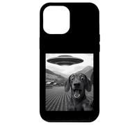 Divertido Alien UFO Dachshund Abduction Selfie Carcasa para iPhone 12 Pro MAX