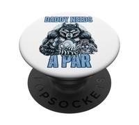 Divertido Alpha Wolf Daddy Necesita Un Par Meme Cringe Disc Golf PopSockets PopGrip Adhesivo