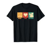 Divertido Amante Ardilla Retro Paz Amor Bosque Humor Vida Silvestre Camiseta