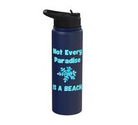 Divertido amante de la nieve cita paraíso nevado copo de nieve amor de invierno Stainless Steel Insulated Water Bottle