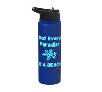 Divertido amante de la nieve cita paraíso nevado copo de nieve amor de invierno Stainless Steel Insulated Water Bottle