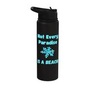 Divertido amante de la nieve cita paraíso nevado copo de nieve amor de invierno Stainless Steel Insulated Water Bottle