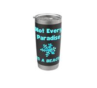 Divertido amante de la nieve cita paraíso nevado copo de nieve amor de invierno Vaso térmico de acero inoxidable de doble pared