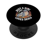 Divertido Amante de Las focas Diciendo Solo una Chica Que ama Las focas PopSockets PopGrip Adhesivo