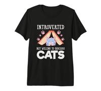 Divertido Amante de los Gatos tímido introvertido Pero dispuesto a Hablar sobre Gatos Camiseta Premium