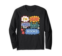 Divertido Amante de los Libros estética Retro Pop Art para bibliotecarios Manga Larga