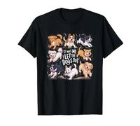 Divertido Amante de los Perros Presente It Was Me I Let The Dogs out Joke Camiseta gráfica económica, Hombre, Negro, L