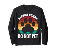 Divertido Amante de los Perros Service-Human Do Not Pet, Vintage Manga Larga