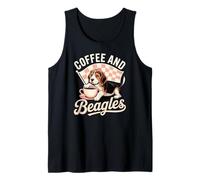 Divertido Amante del café Beagle, Lindo Perro mamá Cachorro dueño de Mascota Camiseta sin Mangas