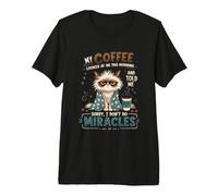 Divertido Amante del Café Mañana Adicto A La Cafeína Humor del Café Camiseta Premium