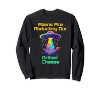 Divertido Amante Del Queso A La Parrilla Alienígena UFO Secuestro Humor Meme Sudadera