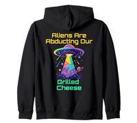 Divertido Amante Del Queso A La Parrilla Alienígena UFO Secuestro Humor Meme Sudadera con Capucha