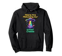 Divertido Amante Del Queso A La Parrilla Alienígena UFO Secuestro Humor Meme Sudadera con Capucha