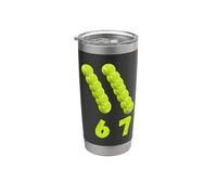 Divertido amante del tenis 6 7 meme pelotas de tenis Gen Alpha argot Vaso térmico de acero inoxidable de doble pared
