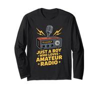 Divertido Amateur Radio Amante Boy Retro CB Equipo Manga Larga