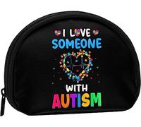 Divertido Amo a Alguien con Autismo 2 Mujeres y niñas Lindo Monedero de Moda Cartera Bolsa Cambio Bolsa Llavero