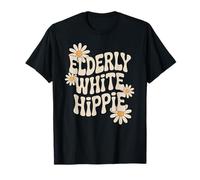 Divertido Anciano Blanco Hippie Retro Rainbow Humor Mujeres Hombres Camiseta