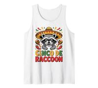 Divertido Animal de Fiesta Mexicana Cinco de Raccoon Camiseta sin Mangas