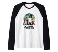 Divertido Animal de Fiesta para Beber, Mapache, de Let's Get Trashed Camiseta Manga Raglan