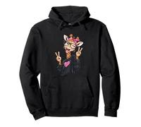 Divertido Animal de Jirafa con Gafas y Signo de Paz Hipster Safari Sudadera con Capucha