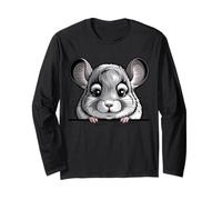 Divertido Animal de Mascota Esponjoso Que se asoma a Chinchilla Manga Larga