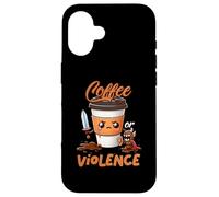 Divertido Antes del Café O Elegir-Violencia Meme Arte Gráfico Carcasa para iPhone 16