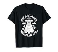 Divertido aquí para los Gatos Que los Humanos Son raros Diciendo Camiseta