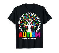 Divertido árbol de la vida Mes de concienciación sobre el autismo Apoyo del TEA Camiseta