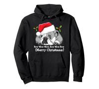 Divertido Arco para Perro Bulldog inglés Wow Christmas Sudadera con Capucha